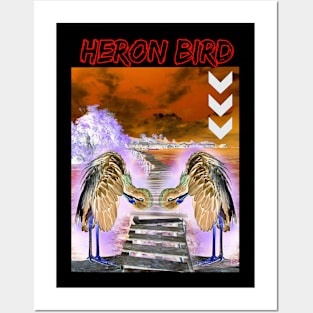 HERON BIRD Posters and Art